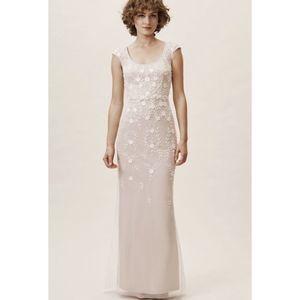 BHLDN Cream Floral Wedding Dress